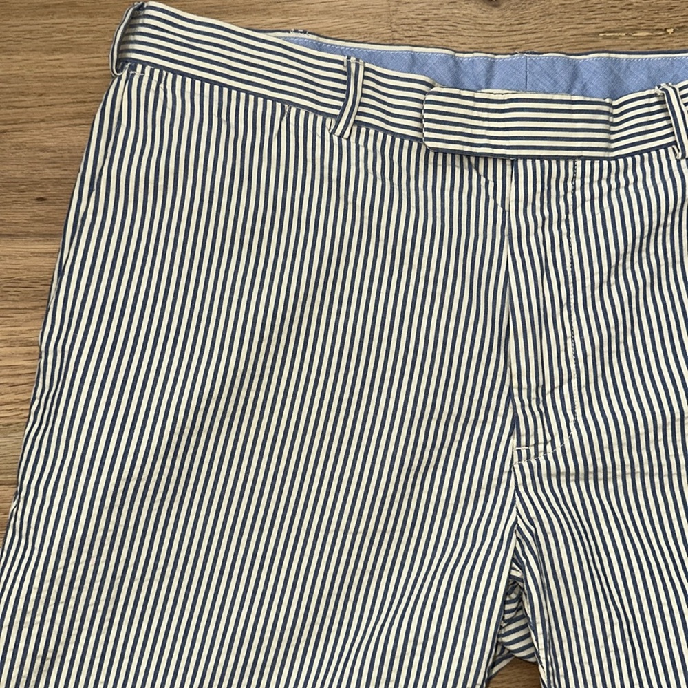 Polo by Ralph Lauren blue/off white striped Searsucker shorts men's waist 36 - Picture 2 of 8